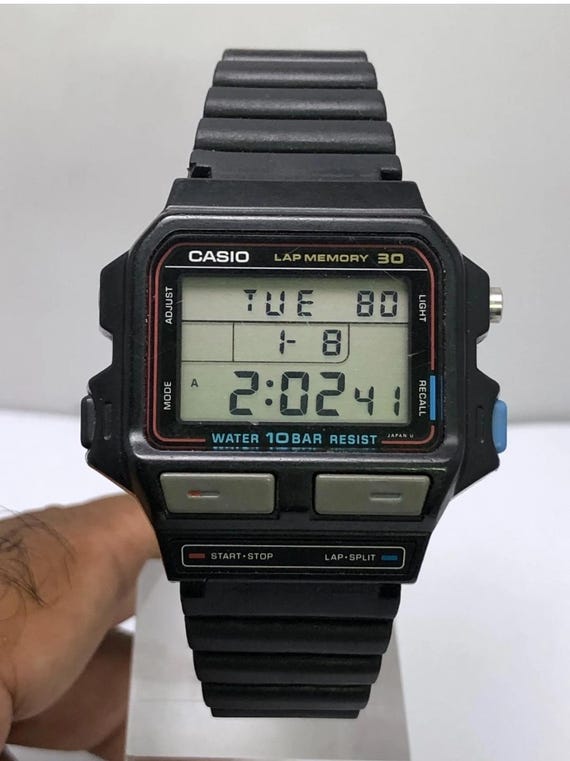 Vintage Casio 863 SDB-500W Lap Memory 30 Digital Quartz Japan
