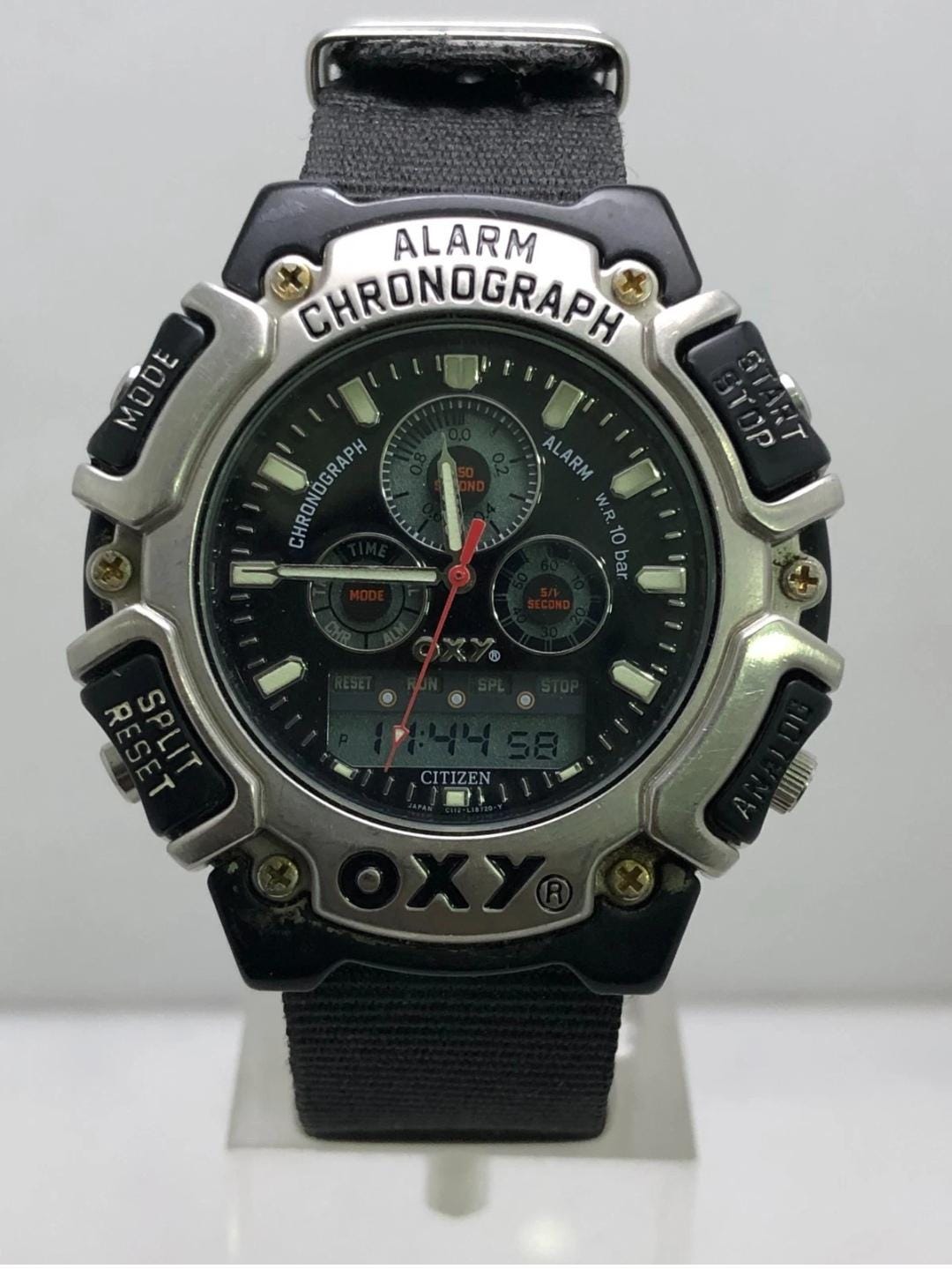Vintage Citizen Oxy C112-L18838 Alarm Chronograph Ana-digi Quartz