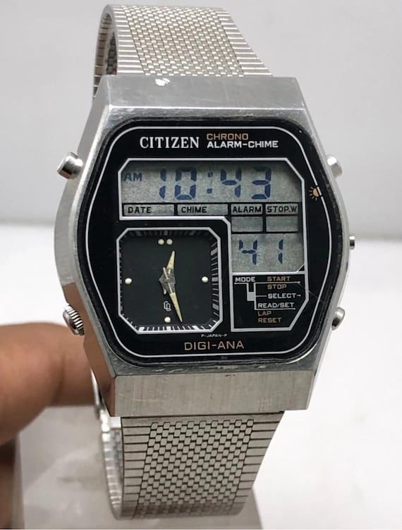 Vintage Citizen 41-9559 Chrono Alarm-chime Ana-digi Quartz Japan