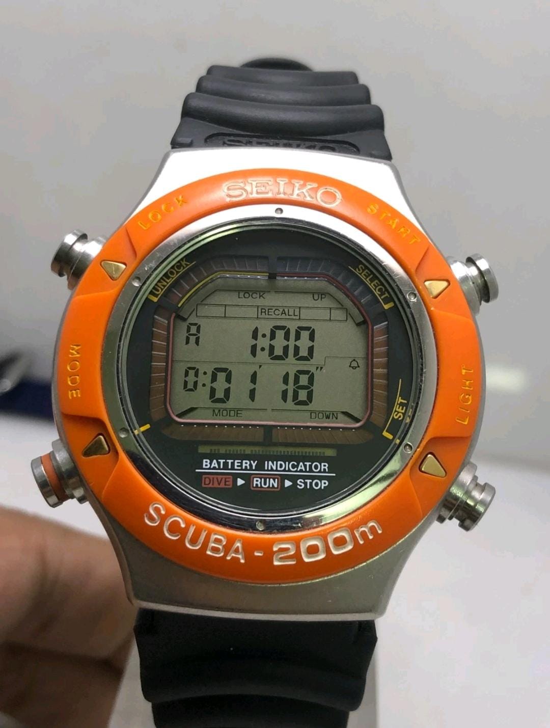 Vintage Seiko Scuba Diver S800-0010 Digital Quartz Japan Men's
