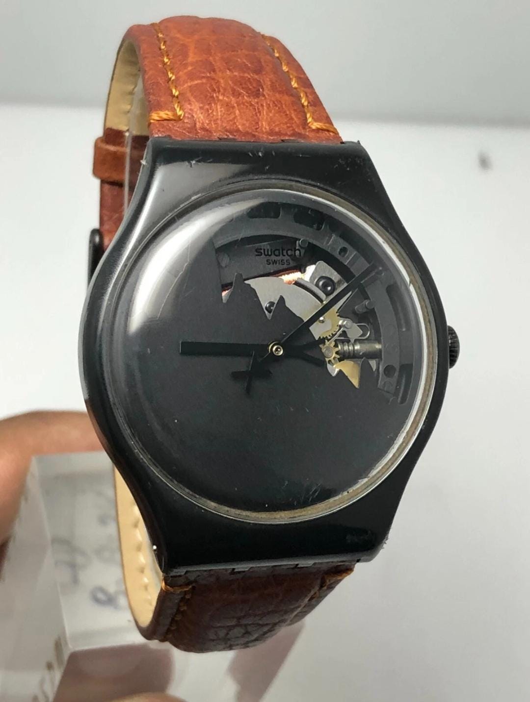 Vintage Swatch High Wonder SUOZ137 Black Skelton Dial Quartz 41mm