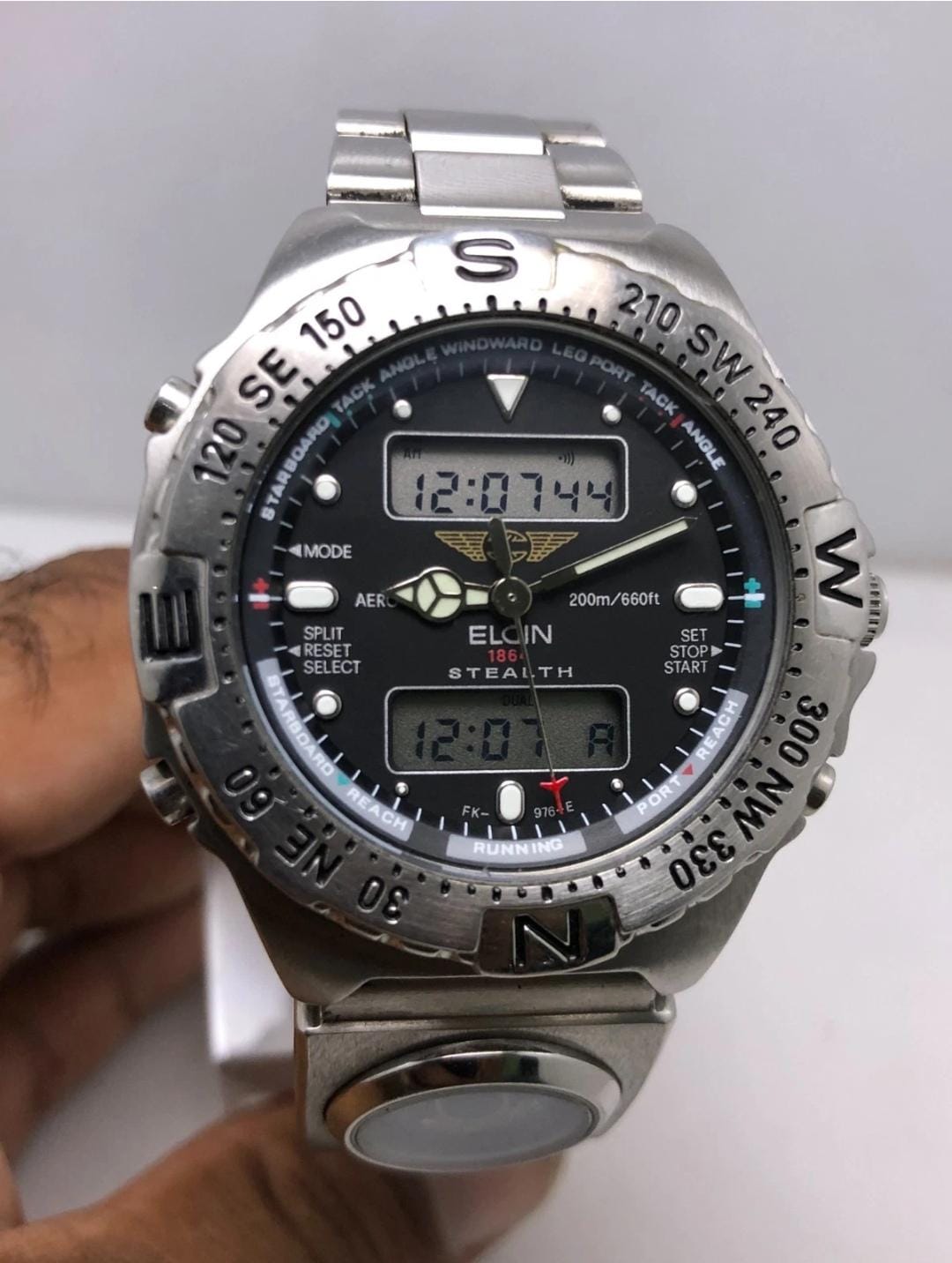Vintage Elgin FK-976E Stealth Air Force Aviation Pilot Ana-digi