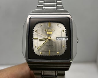 Relógio masculino Seiko 6349-5000 automático vintage, 23 rubis – Mostrador original, Japão