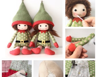 Elf Doll Pattern PDF, rag doll pattern, make your own elf doll, Christmas Elf