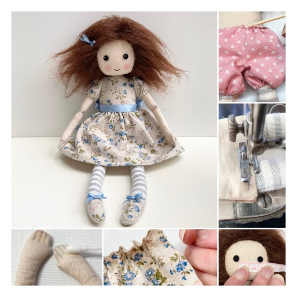 Rag Doll Pattern PDF, leggy cloth doll pattern, make your own rag doll