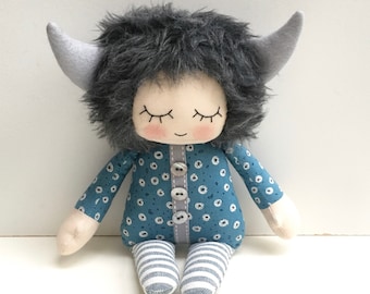 Sleepy Rag Doll Sewing Pattern, Monster or Bunny (PDF Pattern)