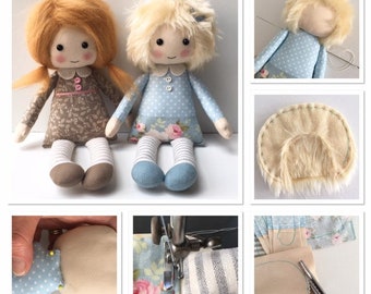 Rag Doll Pattern PDF, cloth doll pattern, make your own rag doll