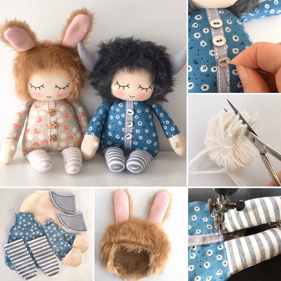 Sleepy Rag Doll Toy Pattern, Bunny Rabbit Pattern, Cute Monster Pattern ...