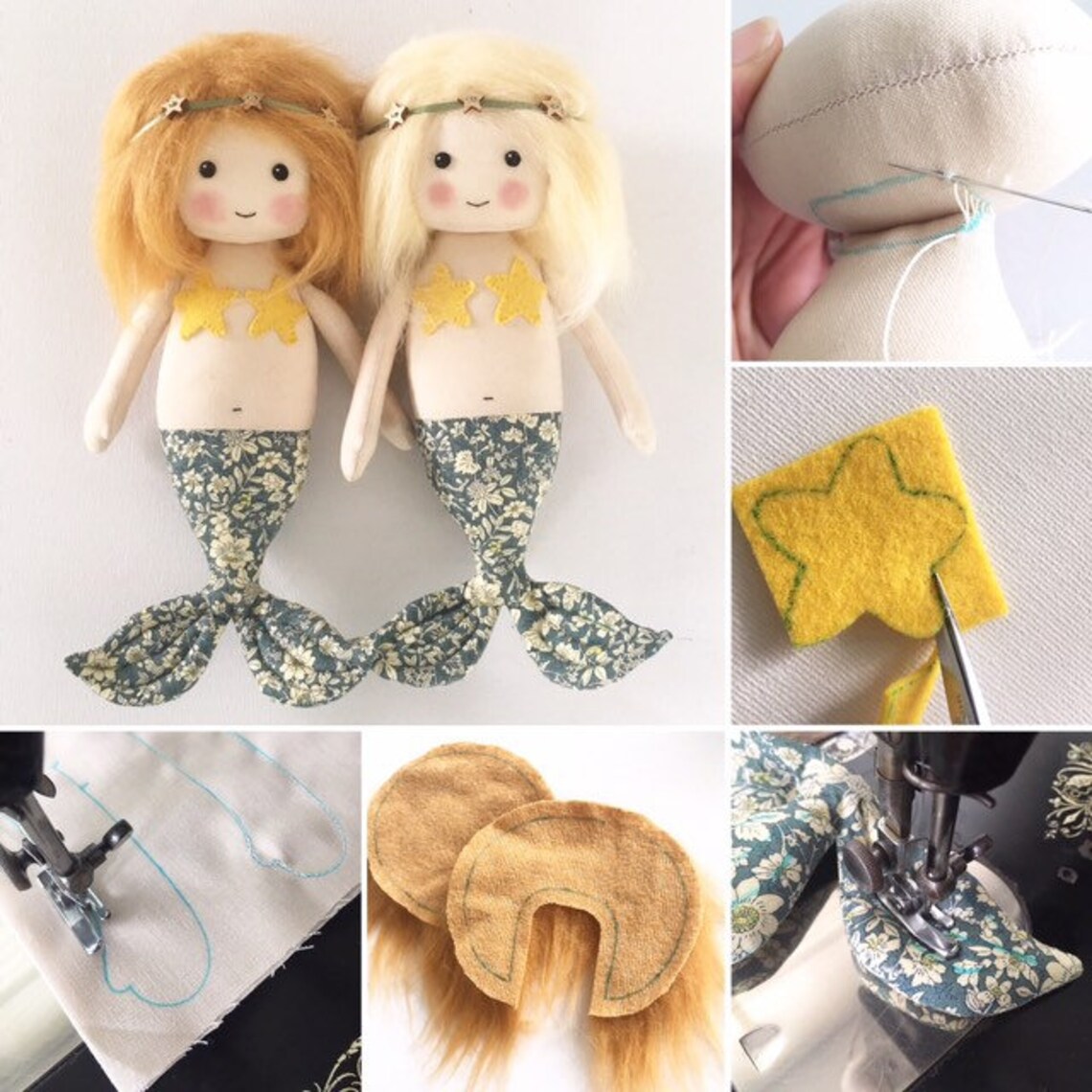 Mermaid Doll Pattern PDF Rag Doll Pattern Cloth Doll Mermaid - Etsy
