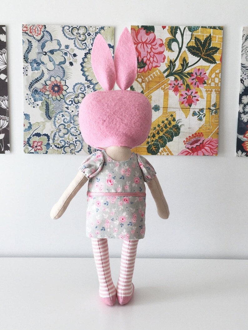 Cloth doll bunny doll spring doll floral art doll gifts | Etsy