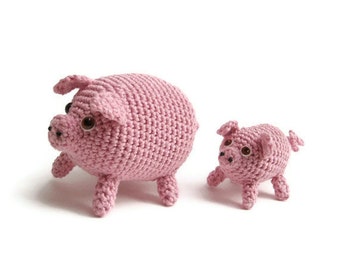 micro pig and piglet crochet pattern PDF