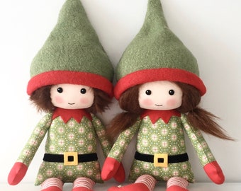 Elf Doll Sewing Pattern PDF, Christmas Rag Doll