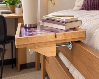 Loft Bed Shelf, Clamp-On Nightstand for Bunk Beds or Dorm Lofts