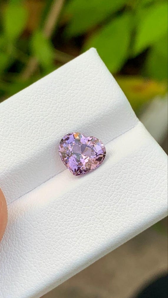 2.33 Carat Lavender Spinel Heart Gemstone, Natural Sri Lanka VS Clarity