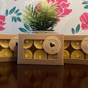 Hand-Poured Beeswax Tealight Candles – Natural, Eco-Friendly Glow - 6 pack