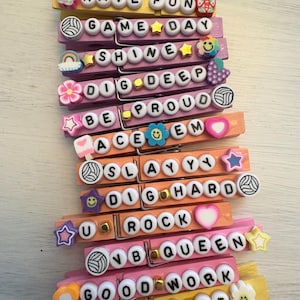 Volleyball Spirit Pins, Tournament Pins, Camp Pins, Team Clips, Good Luck Charms