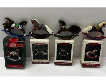 Vintage Hallmark Keepsake Ornaments Collectors Series Rocking Horses Lot Of 4