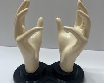Expositor de joyería y anillos con maniquí doble de estilo vintage de 1990, marca E B Giftware, 7,75 pulgadas.