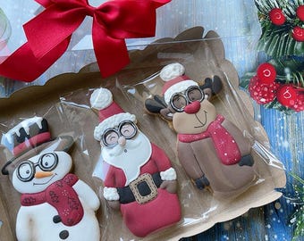 Navidad con gafas, cortador de galletas #L237