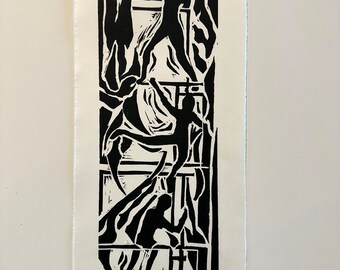 Original Linocut Print - "Ascending 2"