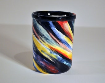 Hand-Painted Ceramic Cup or Pencil Cup