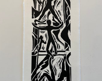 Original Linocut Print - "Ascending I"