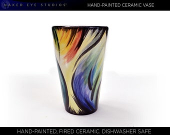 Hand-Painted Ceramic Vase or Tumbler