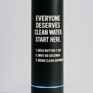 Self-Cleaning Water Bottle with UV Purifier – Travel Water Bottle with Filter – Stainless Steel, Rechargeable, Eco-Friendly, Customizable