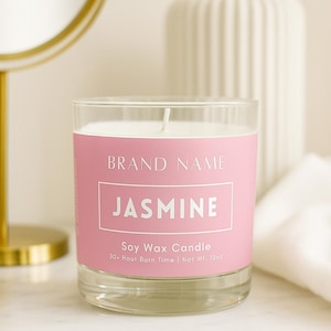 Modern Thin Candle Label Template, Customizable Label Template, Canva Template, 4x1&quot;,  Editable Minimalist Candle Label, Pre-Designed