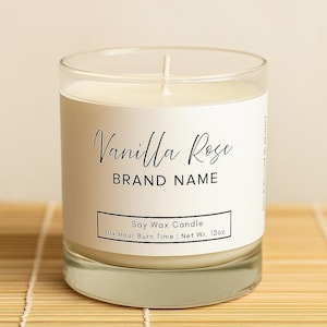4x1 Thin Candle Label Template, Customizable Label Template, Canva Template, Editable Minimalist Candle Label, Modern Design