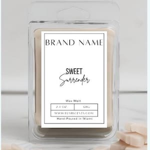 Editable Canva Wax Melt Label Template, Minimal Wax Tart Label, Clamshell Wax Label Template, Instant Download