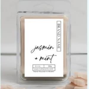 Editable Canva Wax Melt Label Template, Minimal Wax Tart Label, Clamshell Wax Label Template, Instant Download