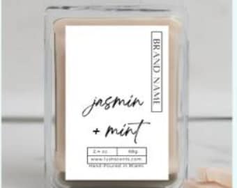Editable Canva Wax Melt Label Template, Minimal Wax Tart Label, Clamshell Wax Label Template, Instant Download