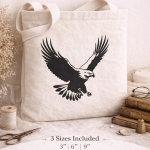 Eagle Embroidery Design, Silhouette Bird Machine Embroidery File, Instant download