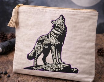 Bordado a máquina de lobo aullando / Animal salvaje del bosque / Descarga instantánea (3 tamaños)