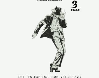 Michael Jackson Moonwalk Machine Embroidery, King of Pop, Music Legend, Iconic Dance Pose