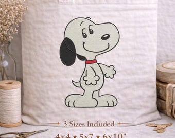 Snoopy Hund Stickdatei, Stickdatei Welpe Maschinenstickdatei | Sofort Download