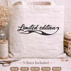 Limited Edition Embroidery Design 5 Sizes, Modern Fashion Script Machine embroidery file, instant download