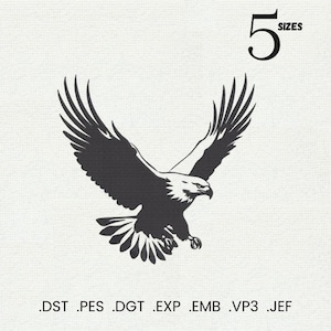 Eagle Embroidery Design, Silhouette Bird Machine Embroidery File, Instant download