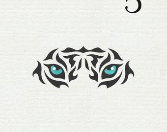 Tigeraugen Stickdatei, Wildes Tier Stickmuster, Maschinenstickmuster, Sofort download, verschiedene Farben