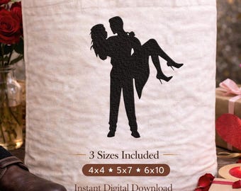 Bordado para pareja romántica – Bordado a máquina para regalo de boda, aniversario o San Valentín – Descarga instantánea