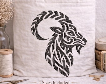 Tribal Ziege Stickdatei Design | Wildtierdatei (Instant Download)