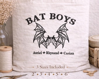 Schwarze Fledermaus Maschinenstickerei, Flügel von Vögeln, ACOTAR Stickerei, Ein Gericht Der Dornen Und Rosen