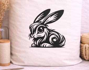 Baby Kaninchen Stickerei, flauschiger Hase Chibi Style Maschinenstickerei, Osterfrühlingstier