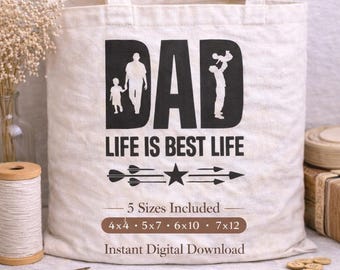 Bordado a máquina para el Día del Padre, archivo de siluetas de padre e hijo, descarga instantánea (5 tamaños)