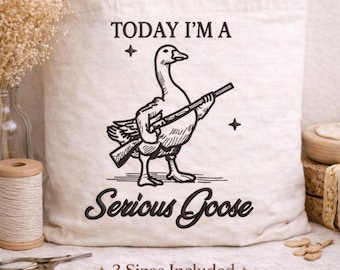 Lustige Enten-Maschinenstickerei - Today I'm a Serious Goose Stickdatei - Maschinenstickerei - Instant Download