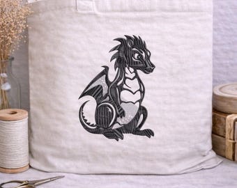 Drachen Stickdatei, Cartoon Baby Drache Maschinendatei, Tier Silhouette, sofort download