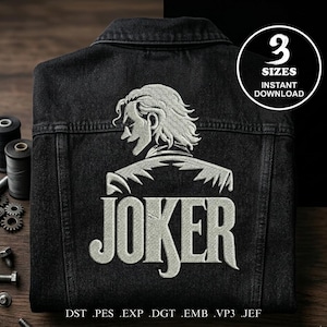 Joker Stickdatei, Stickdatei Bösewicht Gesicht Stickdatei | Film Charakter Stickmuster | Sofort Download
