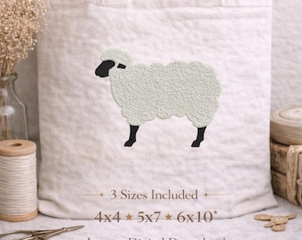 Schafe Stickdatei, Stickdatei Bauernhof Tier Muster | spielerische Stickdatei für Kinder – (Instant Download)