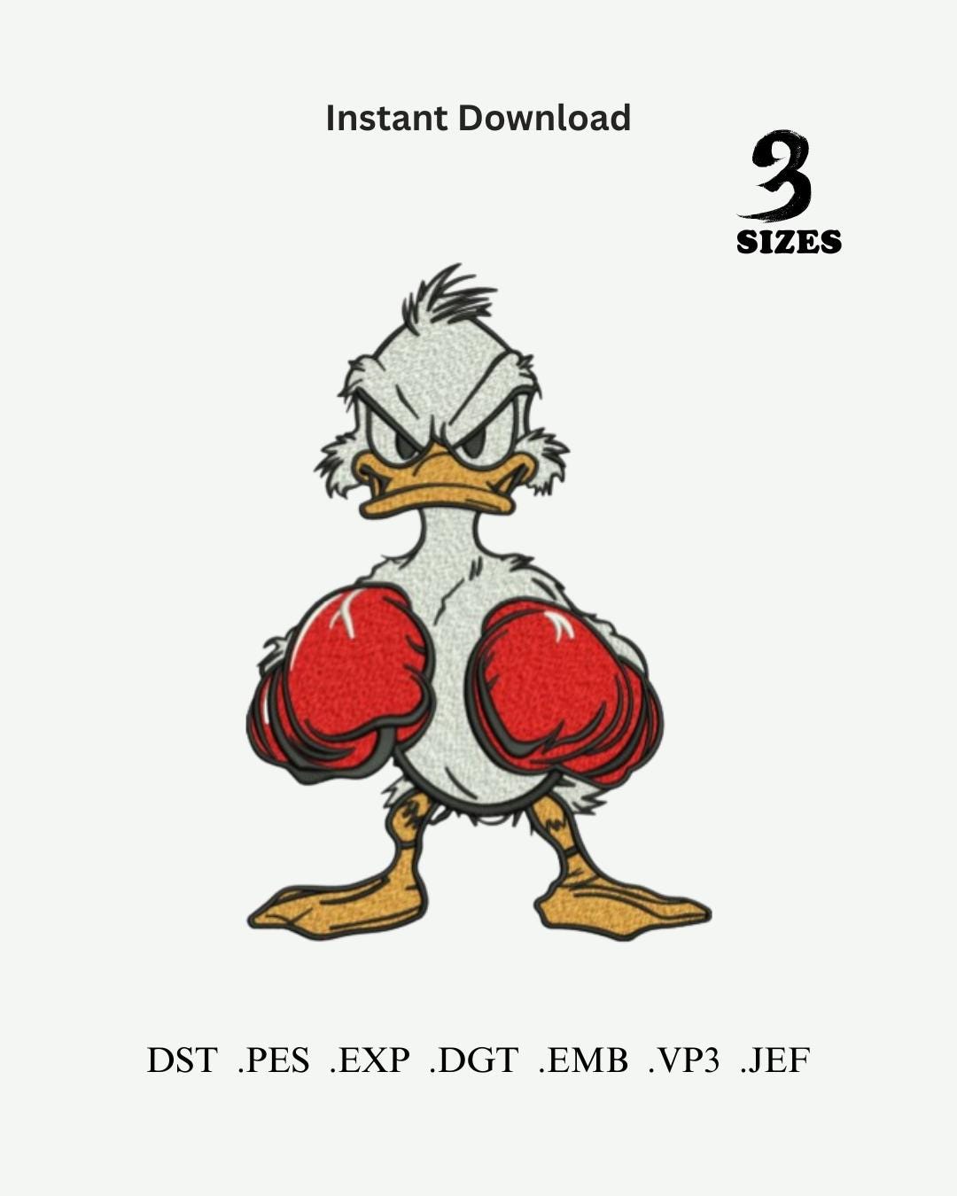 Funny Angry Duck Embroidery | Fighter Duck Boxing Meme ( Instant ...